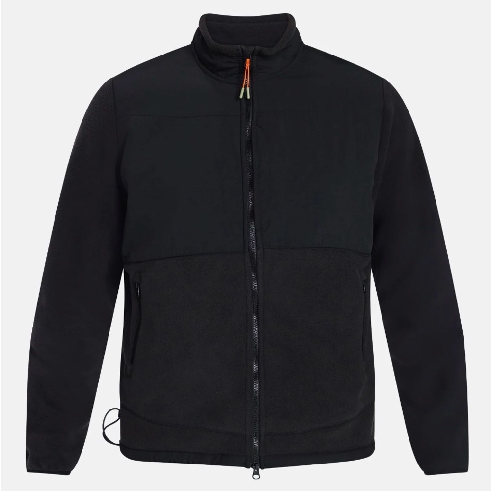 Ozark Trail Men's Mixed Media Fleece Jacket Black Size Large Full Zip NWT New - Picture 5 of 5